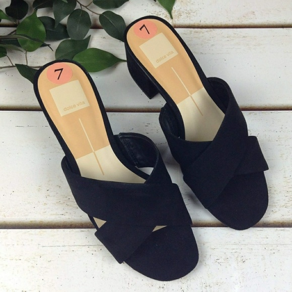 Dolce Vita Shoes - Dolce Vita Ferne Suede Block Heel Sandal Mules